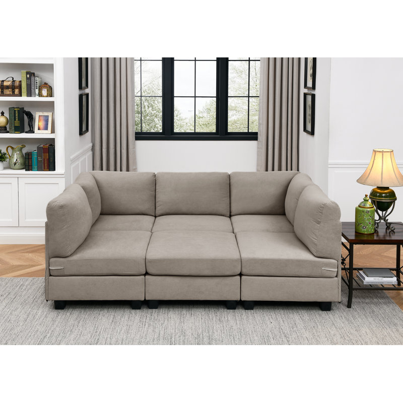 Mercury Row® Roeder 6 Piece Upholstered Sectional & Reviews Wayfair